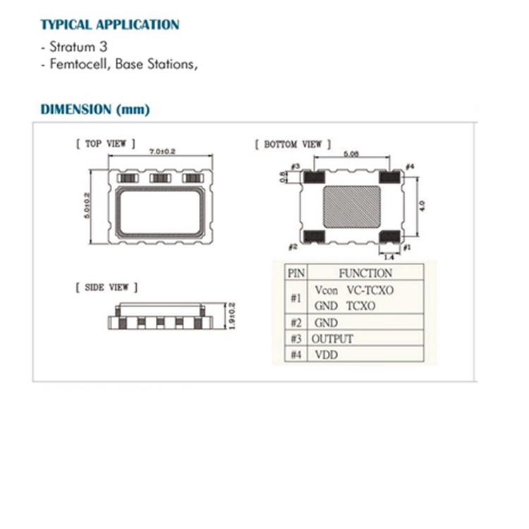 TCXO温补晶振7050 10mhz 20mhz 13m 19.2m 40m  CMOS方波台湾原装 - 图0