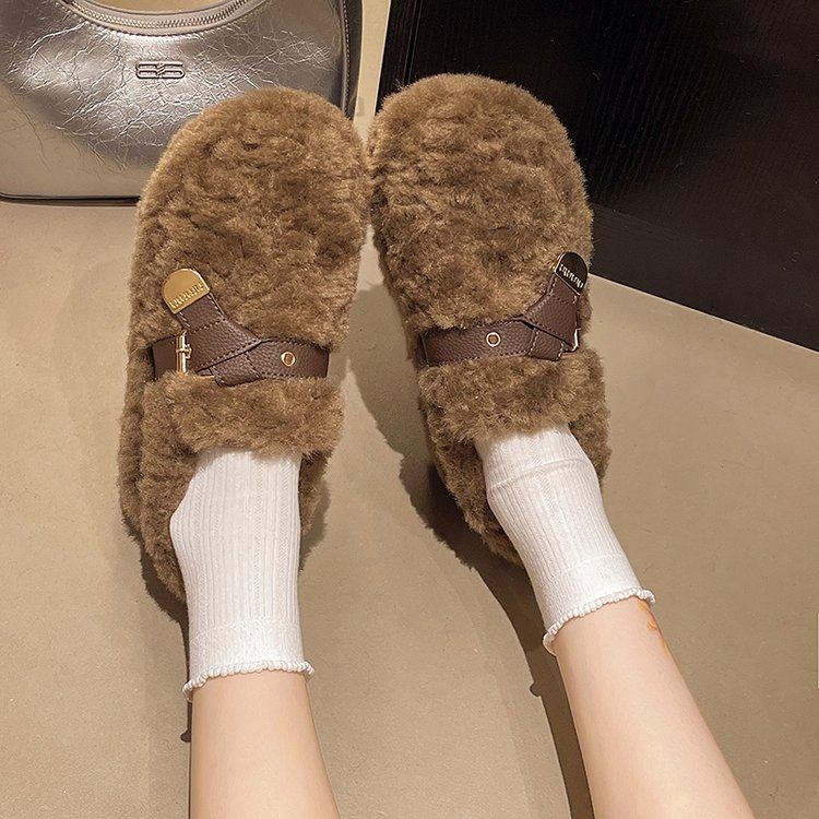 法式高级感厚底毛毛鞋女外穿2025新款冬季加绒保暖雪地靴豆豆棉鞋,淘宝优惠券,粉丝福利购,淘宝优惠卷