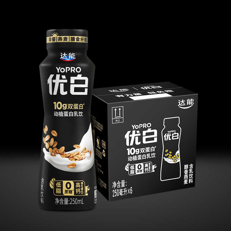 达能优白10g动植双蛋白乳饮250ML*6瓶燕麦味