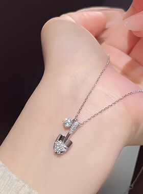 S925纯银暴富银铲铲项链女精品