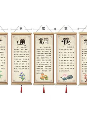 清通调养补挂画中医养生馆装饰画宣传海报美容背景形象墙氛围布置