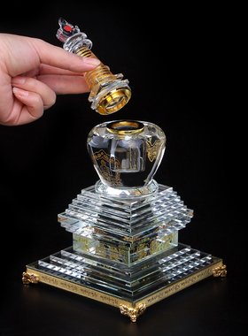 舍利子菩提舍利塔摆件紫忧花水晶