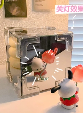 郁金香花海立体魔方插电款小夜灯