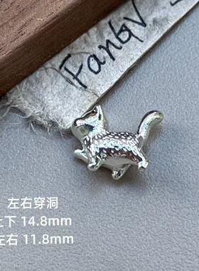 梵谷水晶diy 14k走地猫咪隔珠隔片花托时尚手串diy饰品配件
