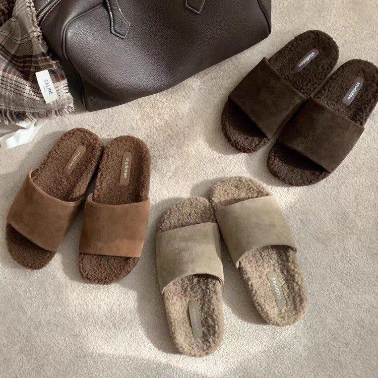 韩版2025年秋季新款时尚平底休闲拖鞋女外穿露趾女居家外出毛毛拖,淘宝优惠券,粉丝福利购,淘宝优惠卷