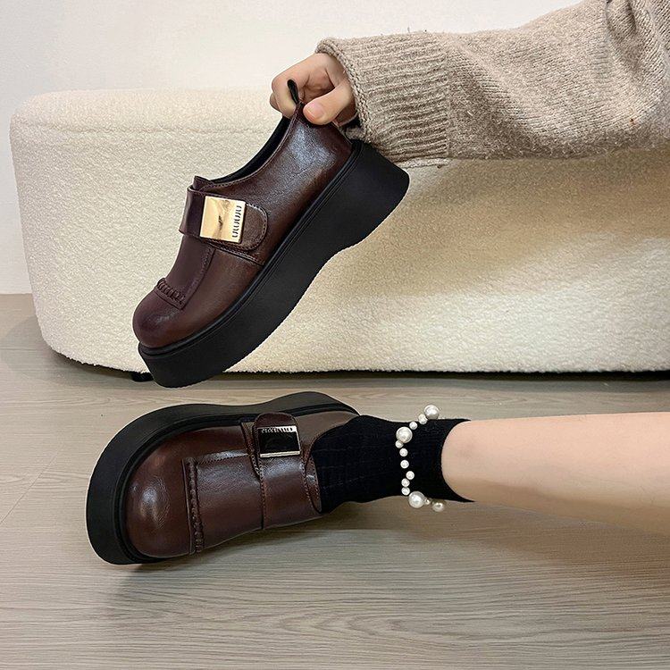 软牛皮~英伦风小皮鞋女2026春秋新款厚底复古乐福鞋百搭jk单鞋子,淘宝优惠券,粉丝福利购,淘宝优惠卷