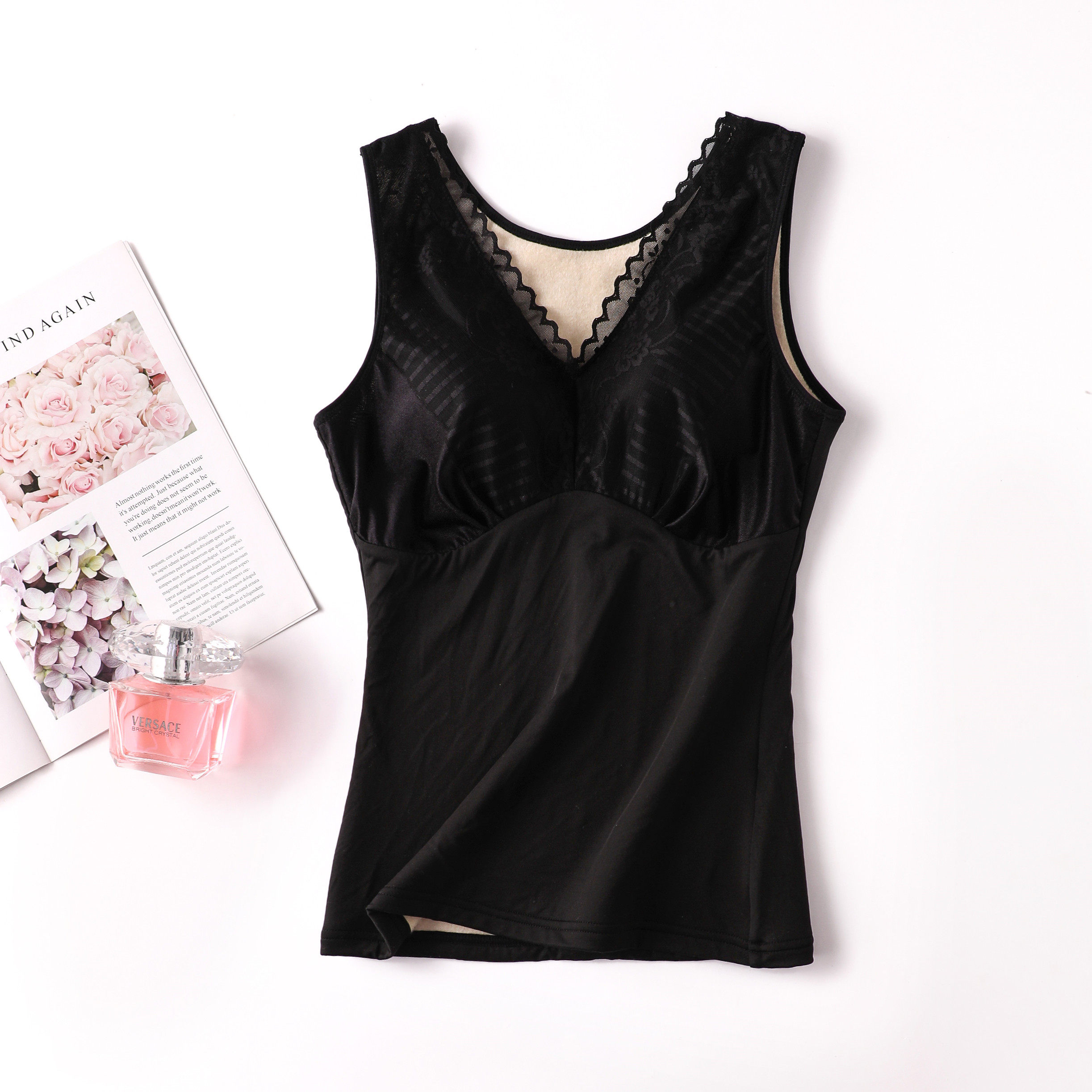 真丝拉绒保暖背心女秋冬加厚加绒紧身美体托胸打底保暖内衣女马甲,淘宝优惠券,粉丝福利购,淘宝优惠卷