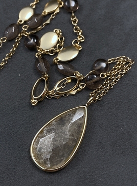 LOFT蓝色渐变磨砂琉璃长链