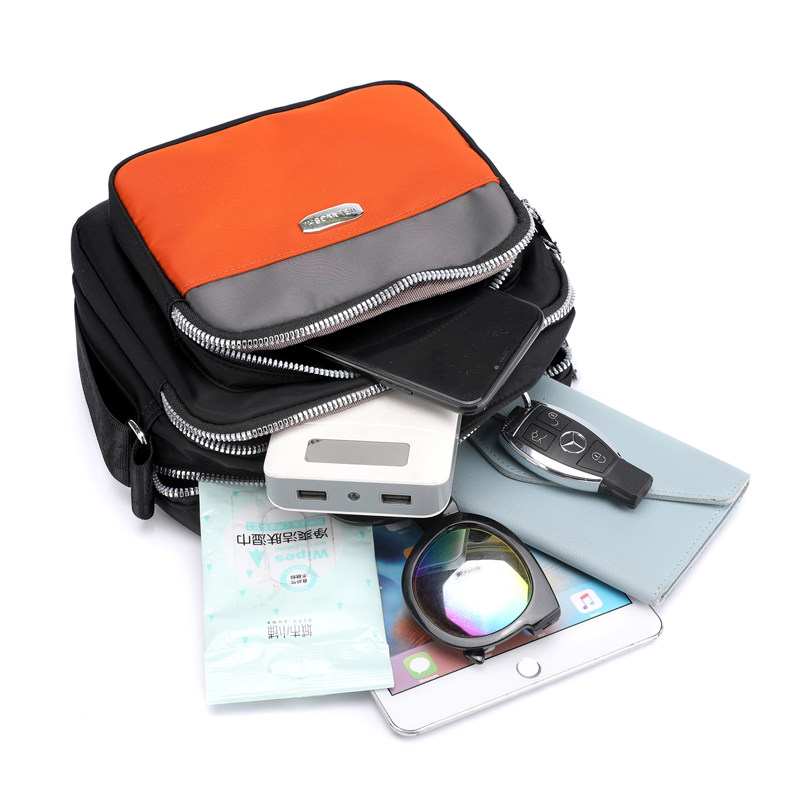 捷朗仕2024新款多层撞色小方包百搭尼龙挎包轻便手机包女斜挎包包,淘宝优惠券,粉丝福利购,淘宝优惠卷