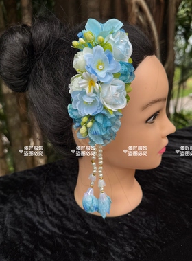 西双版纳云南傣族新款头花发梳舞蹈头饰民族风手工表演服装配饰