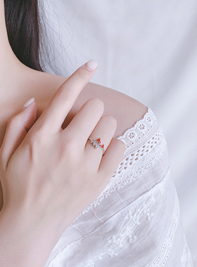 庭祥S925纯银三角戒指日韩女