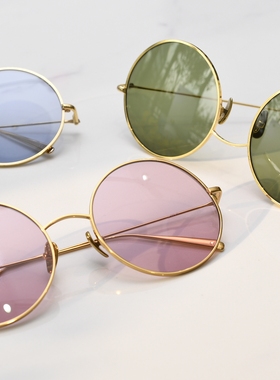 西班牙圆形时尚风墨绿色太阳镜