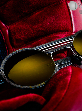 意大利复古圆框个性风墨镜