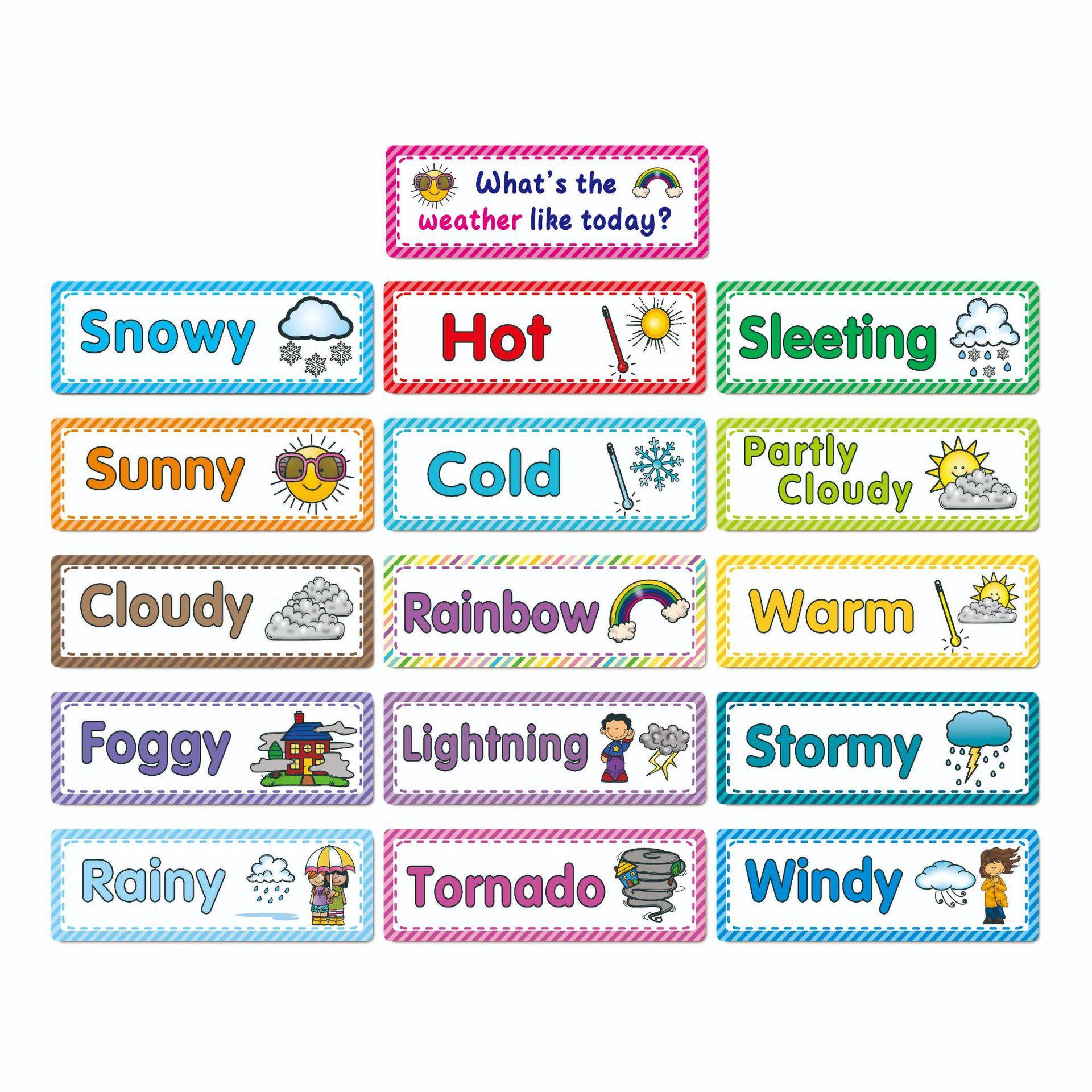 Weather Flash Cards天气英语单词教具卡片彩色卡通闪卡星期月份,淘宝优惠券,粉丝福利购,淘宝优惠卷