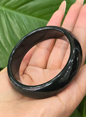 福利~黑碧玉籽料手镯新疆和田手镯玉石雕刻培训学校~自行备注圈口