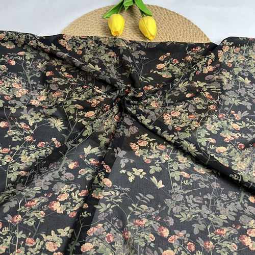 珍珠雪纺印花面料批发微透有垂感时尚甜美夏季连衣裙衬衫服装布料 - 图3