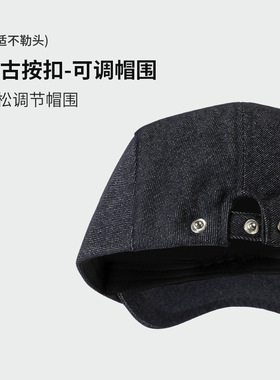 日系复古牛仔布八角帽女