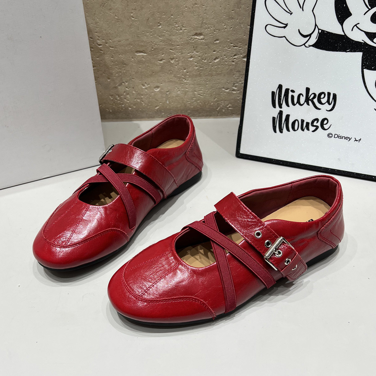 韩版交叉带芭蕾鞋女黑色真皮圆头低跟浅口玛丽珍单鞋软面玛丽珍鞋,淘宝优惠券,粉丝福利购,淘宝优惠卷