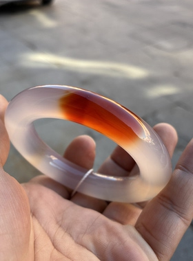 天然收藏级俏色鸿运当头玛瑙玉髓手镯口径50-62包邮送礼佳品