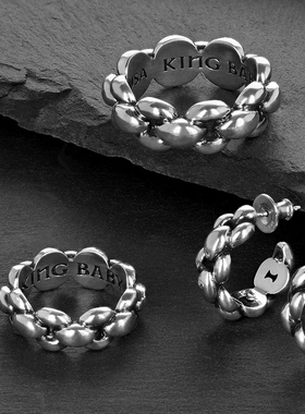 kingbaby中性925银摇滚