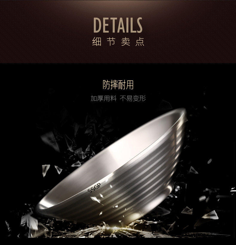 304不锈钢冷面碗韩式拌饭碗双层隔热超大汤碗麻辣烫碗斗笠碗商用