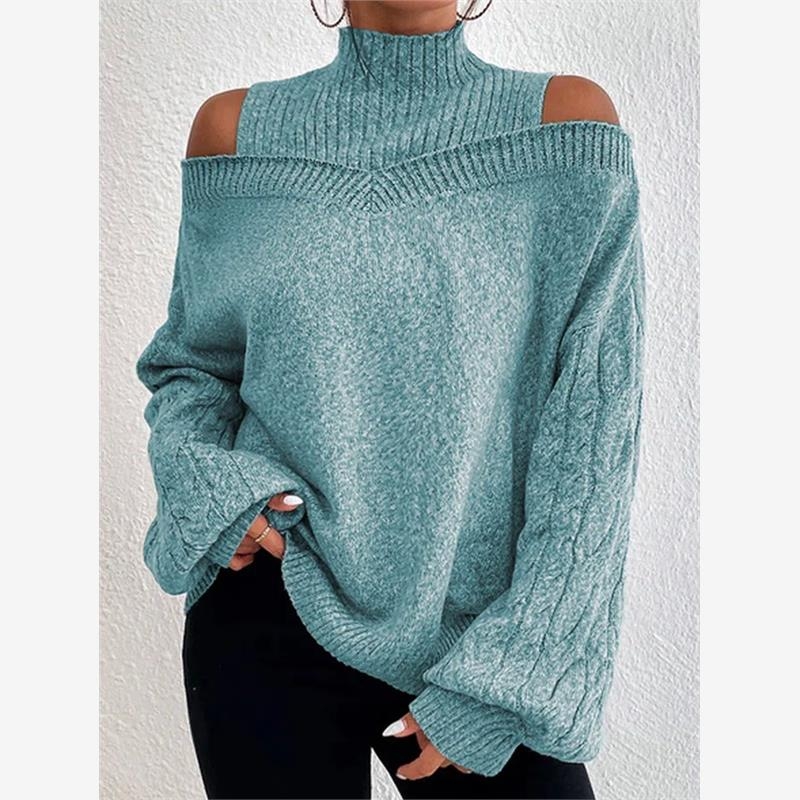 Cross border autumn solid color hollow sweater in 2022 - 图1