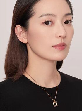 她的盛焰陈溪余薇薇同款小方扣项链女925银锁骨链毛衣链925银项链
