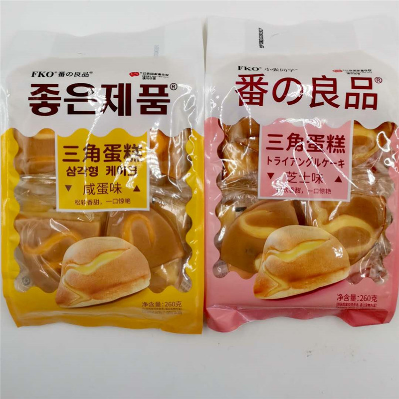 番の良品FKO小张同学 三角蛋糕 260g 4袋包邮 咸蛋味芝士味 - 图3