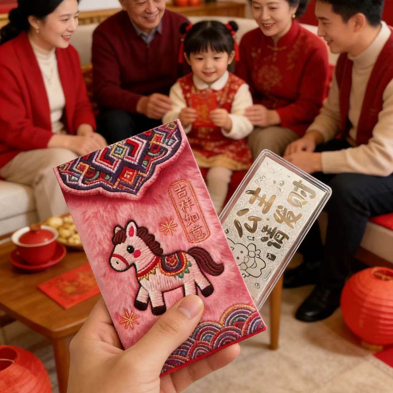 2026 新年礼物足银999银钞新年快乐压岁钱过年红包银箔礼品