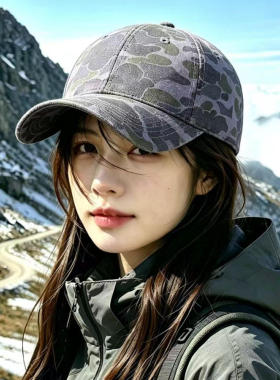 美式复古迷彩显脸小防晒棒球帽