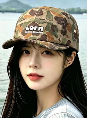 美式迷彩字母刺绣棒球帽男女