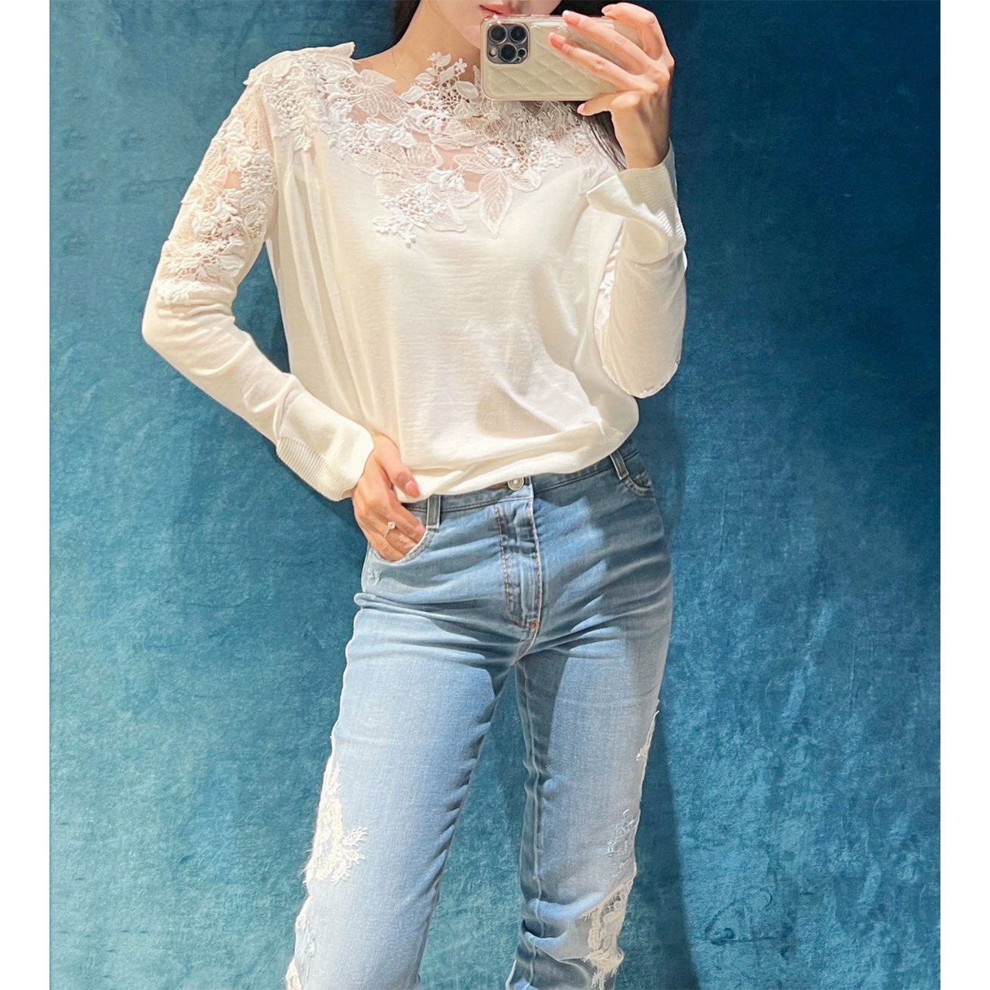 浮雕蕾丝蕾丝刺绣拼接毛衣女羊毛衫圆领长袖宽松遮肉显瘦针织上衣,淘宝优惠券,粉丝福利购,淘宝优惠卷