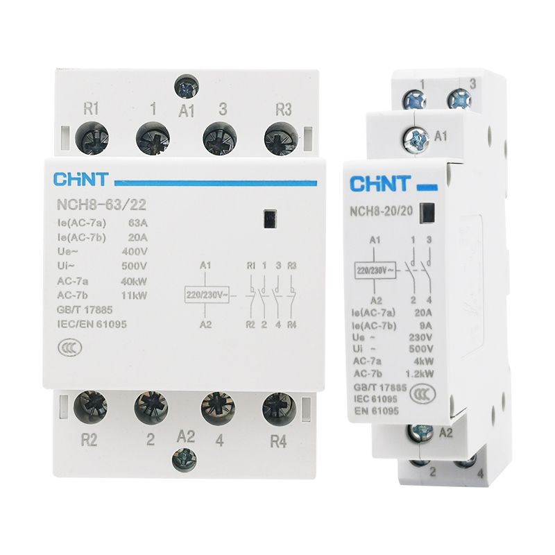 正泰家用小型单相交流接触器NCH8-20/20 25A40A63A 220V插卡取电 - 图3