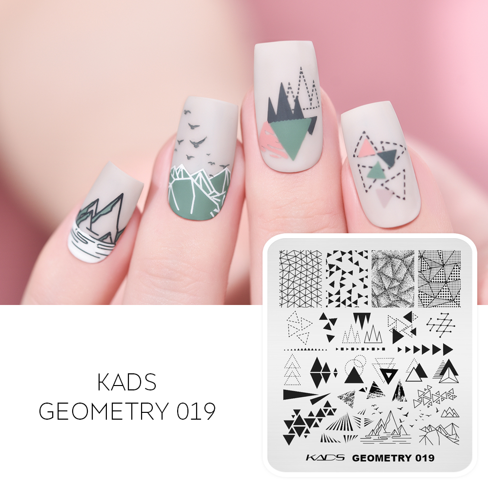 KADS 7月新品印花模板美甲转印工具自然山水集合图案火山风景-图3