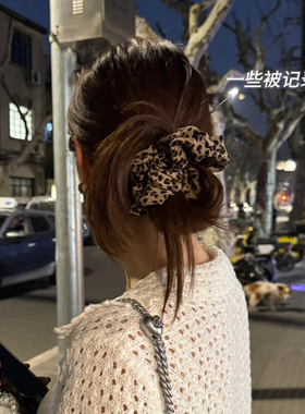 小众设计气质高级豹纹发圈