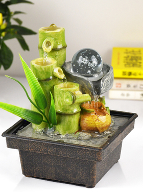 风车水轮摆件流水喷泉简约现代工艺品家居装饰品客厅创意水景礼物