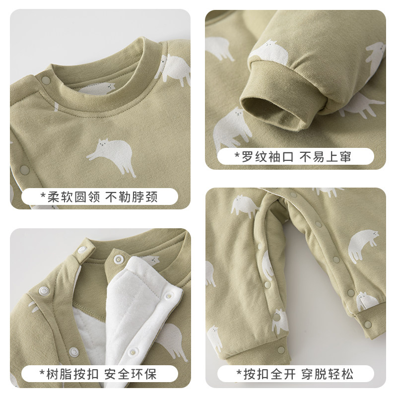 婴儿连体衣保暖秋冬季夹棉冬装新生儿衣服宝宝外出哈衣加厚秋冬款,淘宝优惠券,粉丝福利购,淘宝优惠卷