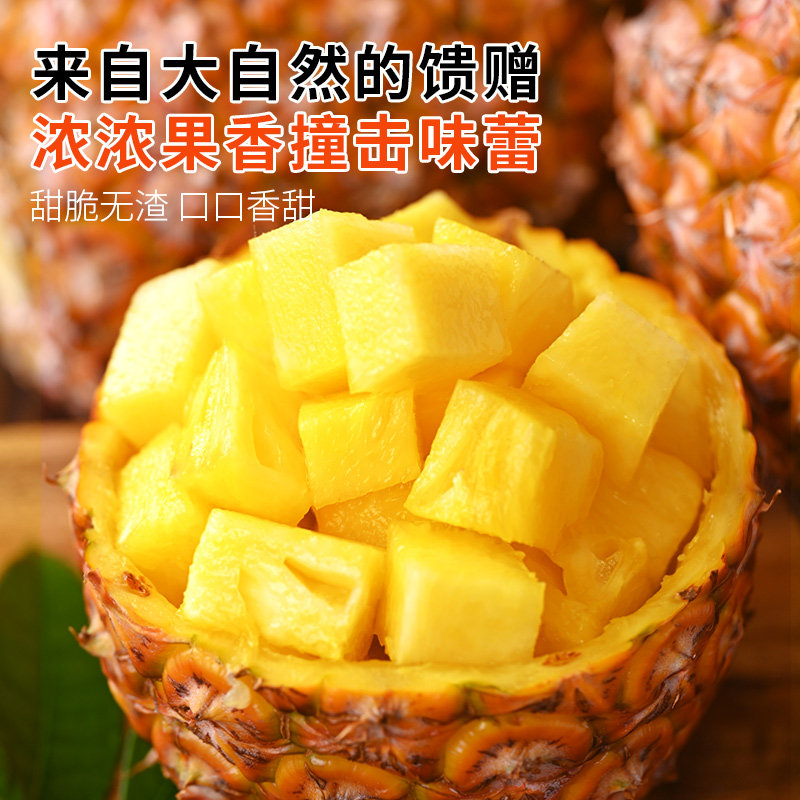 海南金钻凤梨新鲜水果10斤当季粉色风梨香水菠萝特产大果无眼整箱,淘宝优惠券,粉丝福利购,淘宝优惠卷