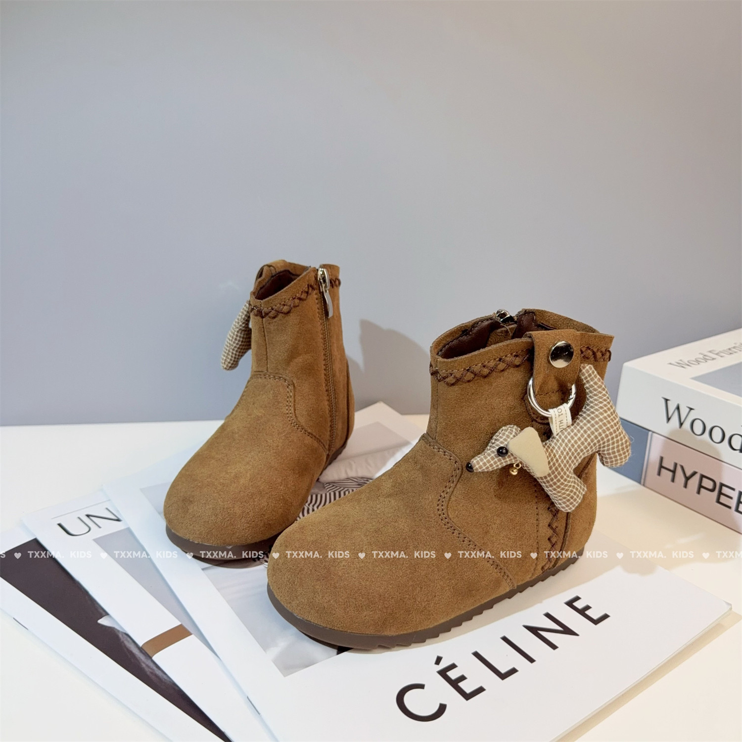 2025秋冬新款女童马丁靴真皮儿童短靴复古棉靴中大童勃肯鞋堆堆靴,淘宝优惠券,粉丝福利购,淘宝优惠卷