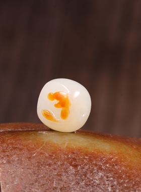 12mm老型珠正宗新疆和田玉籽料悟道白玉单珠红皮散珠多宝手串配珠