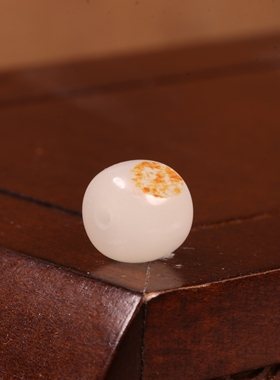 9mm红皮老型珠新疆和田玉籽料红单珠散珠多宝手串手链配珠珠子