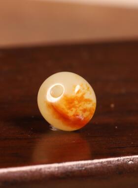 9mm红皮玉珠玉珠天然新疆和田玉籽料圆珠配珠单珠散珠手链配饰