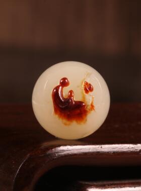 天然新疆和田玉扳指羊脂白玉戒指