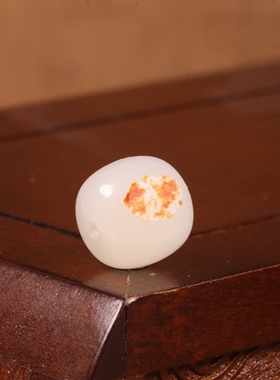 12mm老型珠正宗新疆和田玉籽料皮单珠散珠多宝手串手链配珠珠子