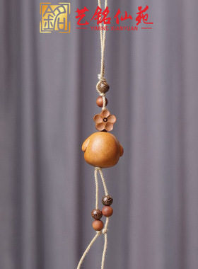 咖啡豆桃木雕刻媒婆痣小狗挂件艺