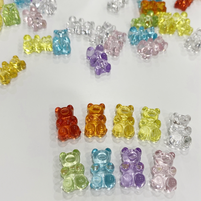 9色彩虹抱抱熊 泫雅风情侣DIY自制手链串珠戒指滴胶手机壳特A材料 - 图1