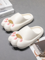 Two-double dress couple pair slippers female summer indoor home Shit Sensation Non-slip Slippers Male Cute Cat Paw Cool Slippers