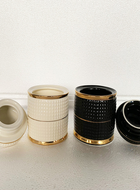 高档陶瓷收纳盒香薰烛台家居装饰