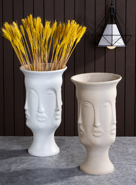 ins人面艺术时尚家居插花器摆件