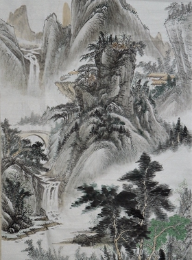 一枫斋品夏山幽居图国画四尺中堂